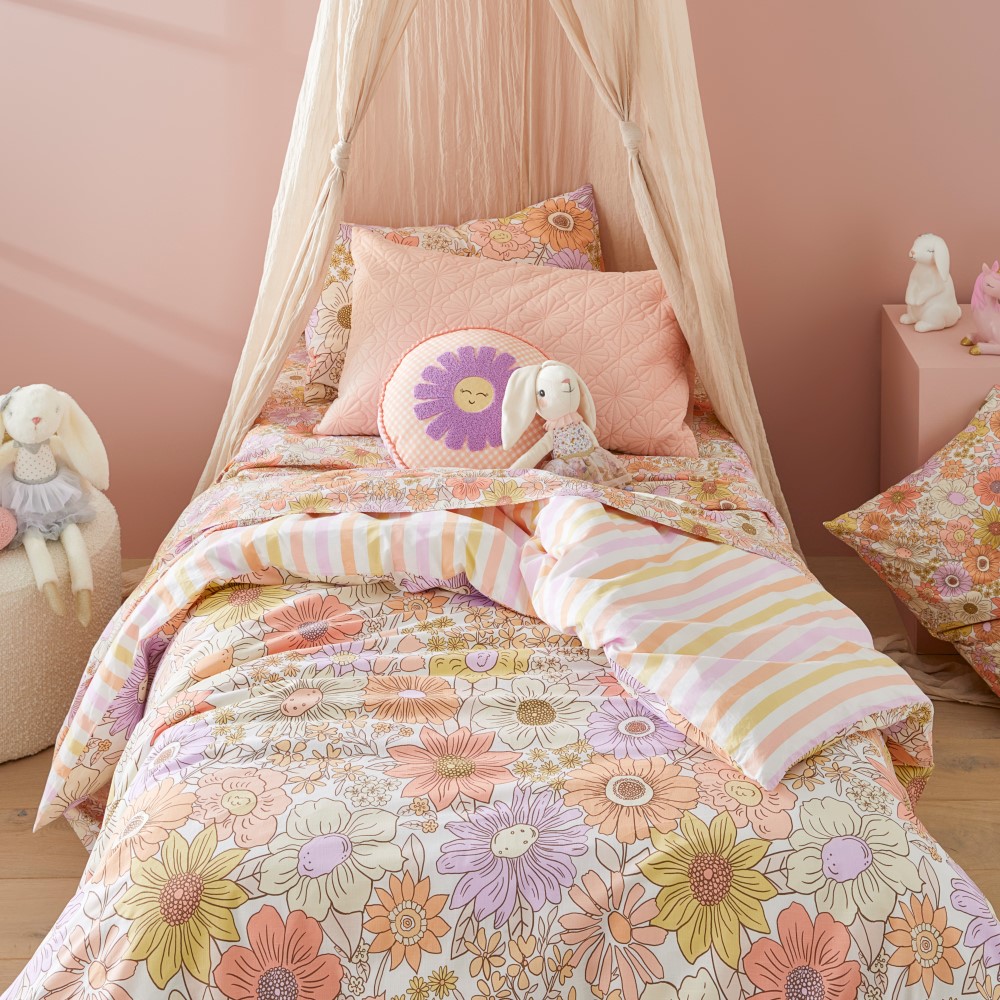 Adairs Kids - Farrah Sunset Floral Quilt Cover Set | Adairs