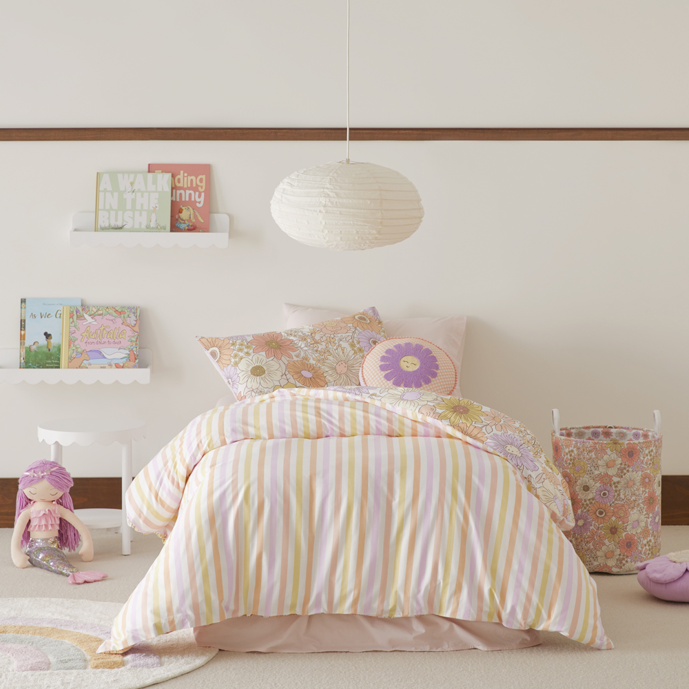 Adairs Kids Farrah Sunset Floral Quilt Cover Set Adairs