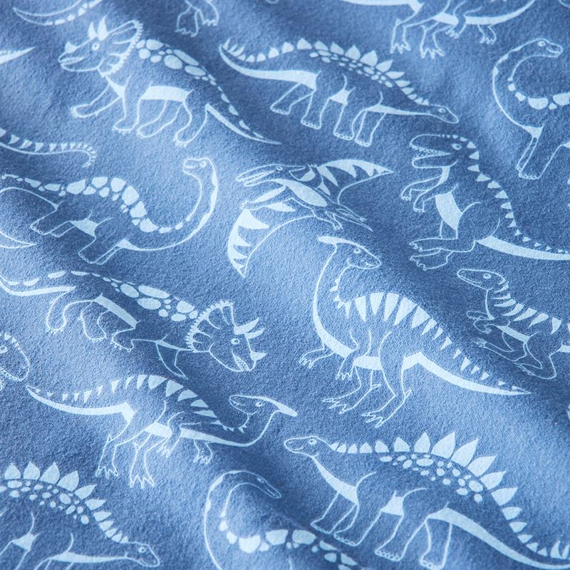 Dino Park Blue Flannelette Quilt Cover Set