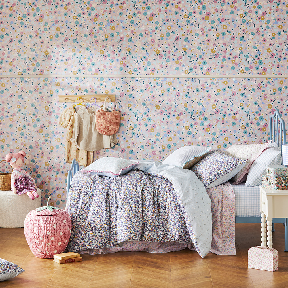 Adairs Kids Heirloom Betsie Blue Navy Floral Quilt Cover Set Adairs