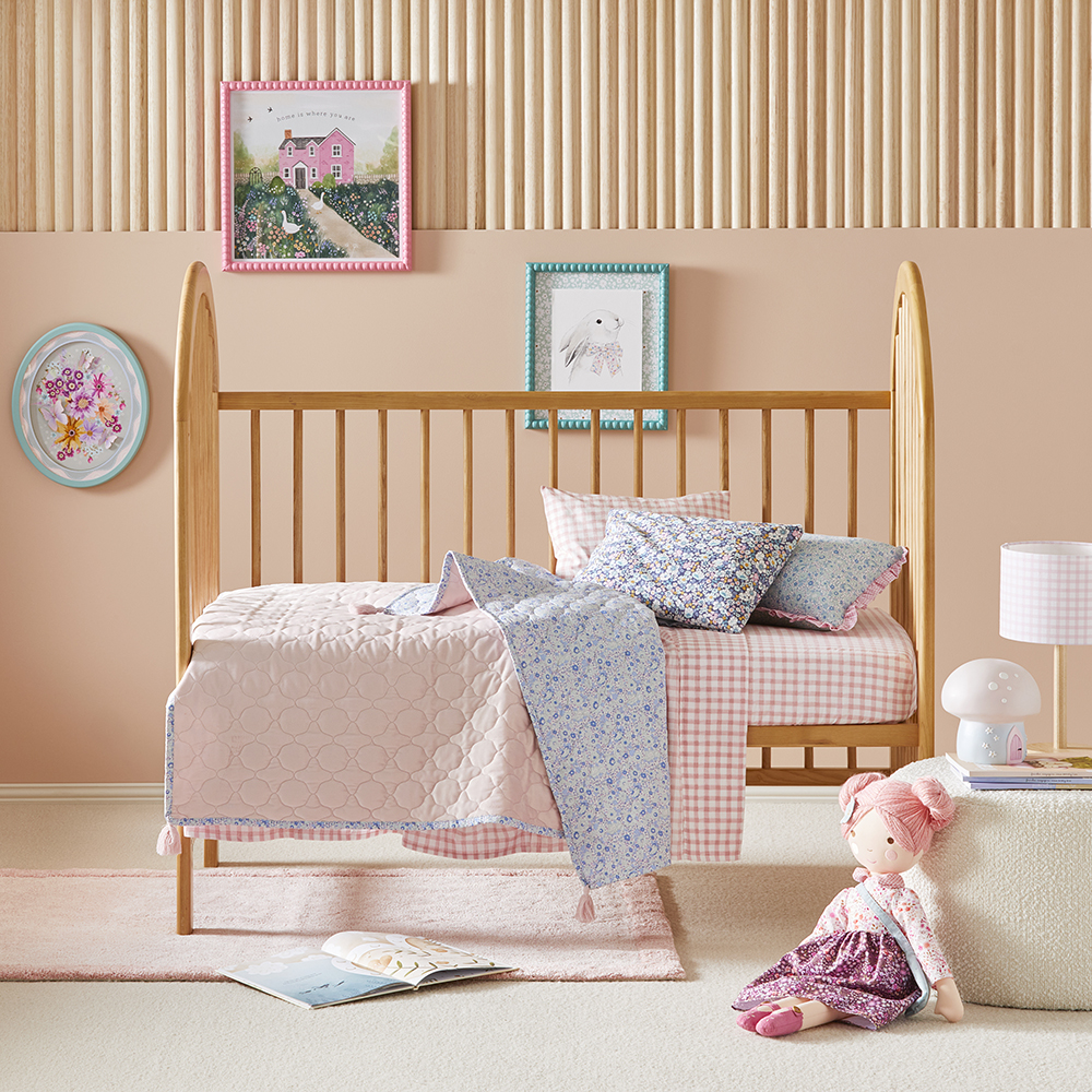 Adairs Kids Heirloom Elsie Vintage Pink Coverlet Adairs
