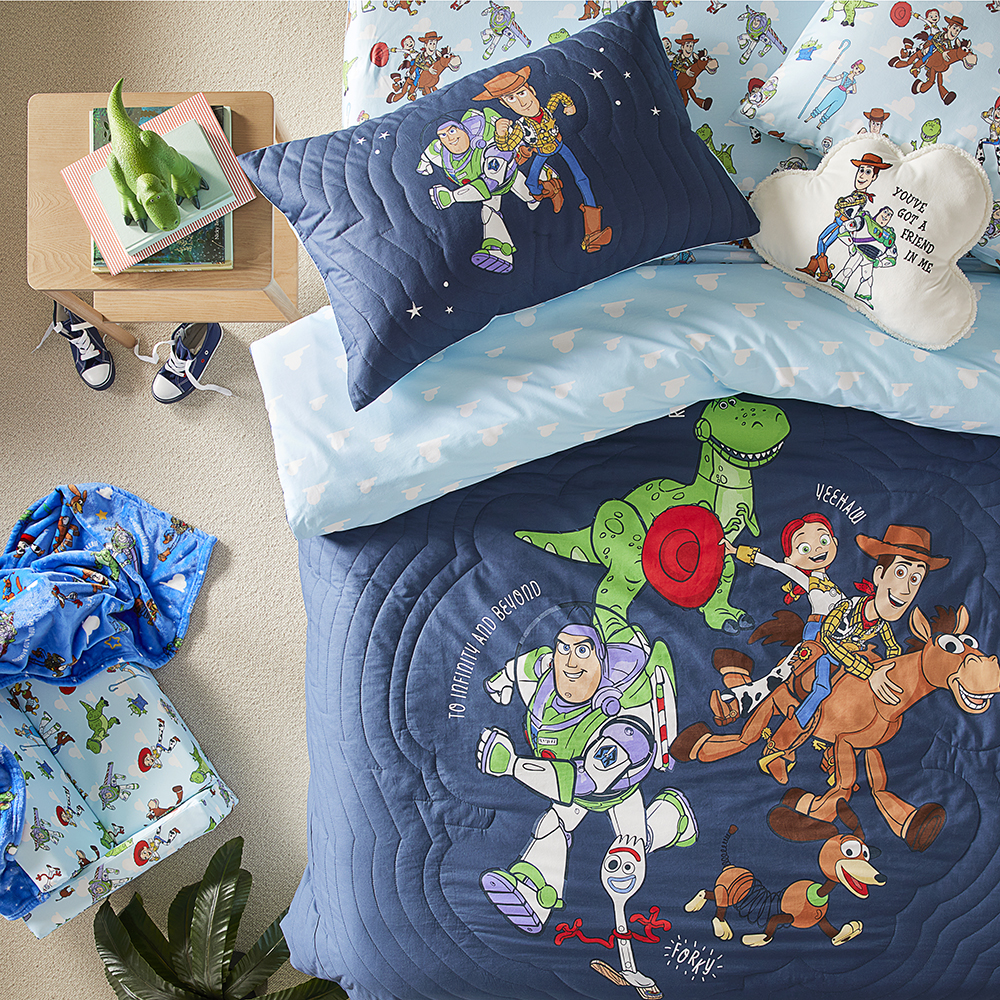 Disney Pixar Toy Story Navy Friend In Me Quilted Quilt Cover Set | Kids Bedroom | Adairs kids
