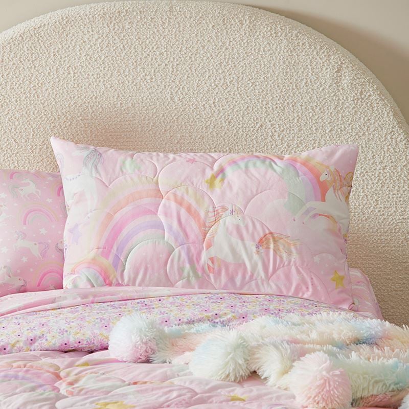 Unicorn Squad Pink Quilted Quilt Cover Set