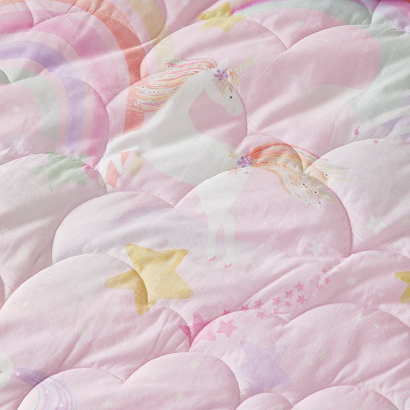 Unicorn Squad Pink Quilted Quilt Cover Set
