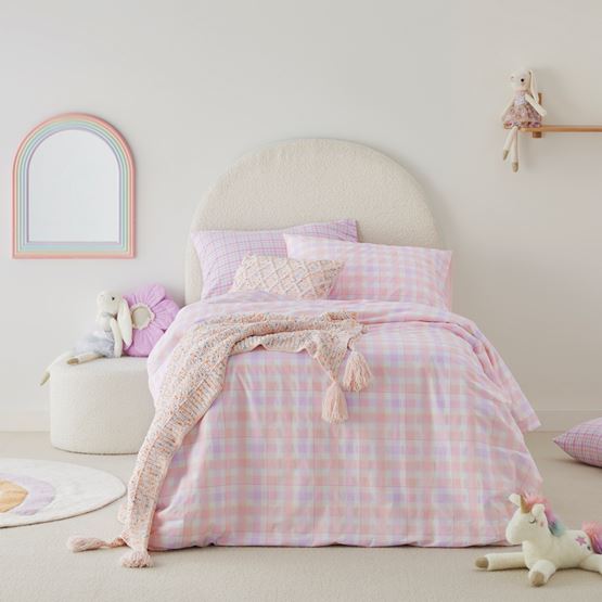 Cameron Check Pink Quilt Cover Set