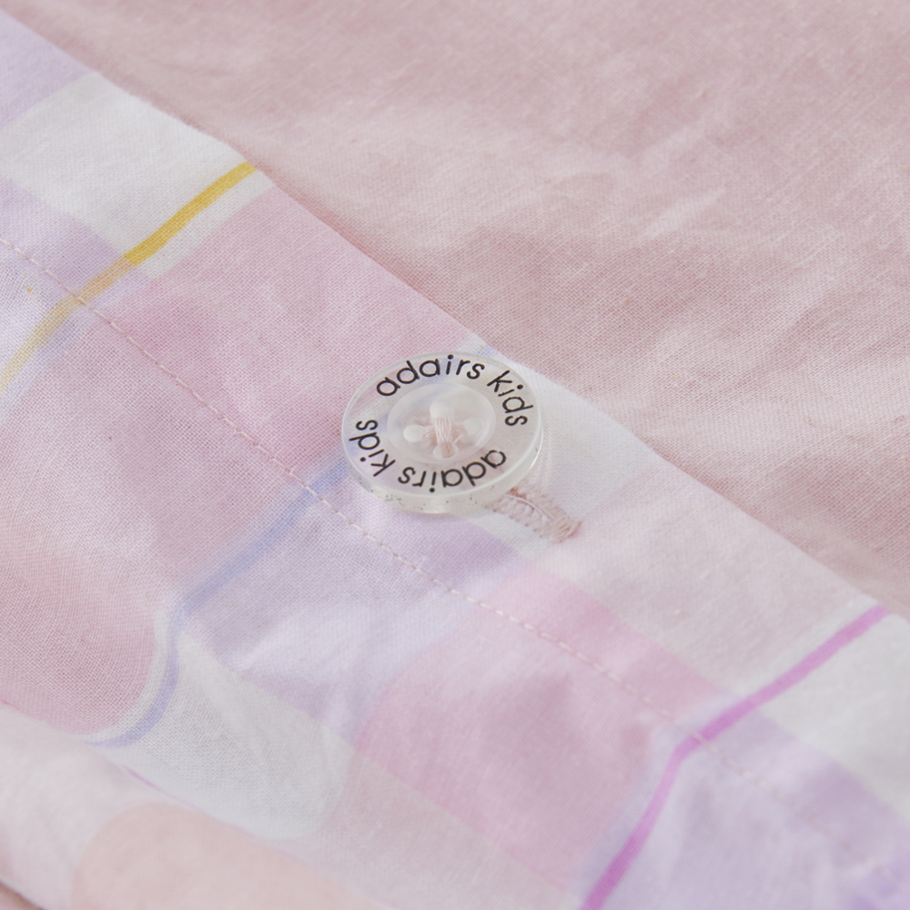 Adairs Kids Cameron Check Pink Quilt Cover Set Adairs