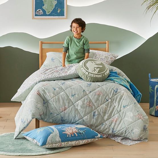 Universal Jurassic World Khaki Quilted Quilt Cover Set