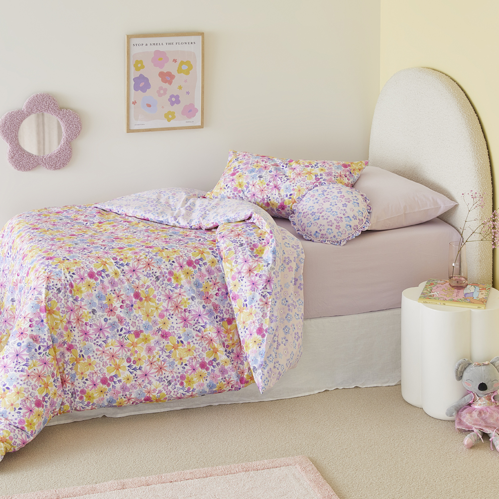 Adairs Kids - Blossom Dreams Lilac Quilt Cover Set | Adairs