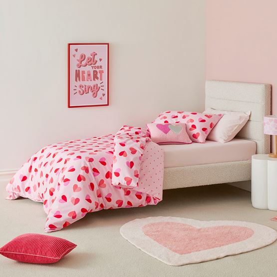 Sweet Heart Pink Quilt Cover Set
