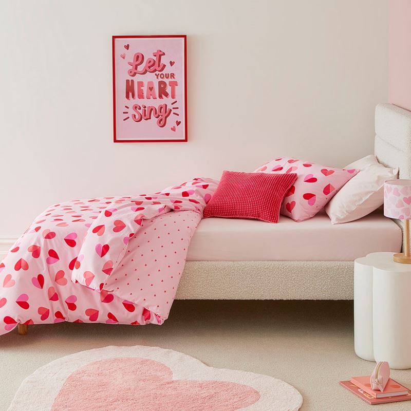 Sweet Heart Pink Quilt Cover Set