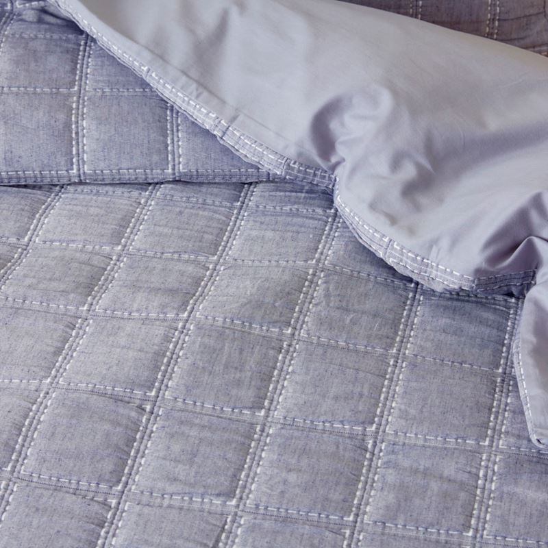 Thomas Patchwork Indigo Chambray Quilted Quilt Cover Set