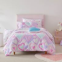 I Heart You Lilac Quilt Cover Set