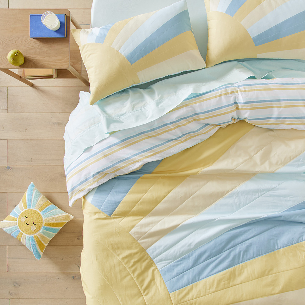 Adairs Kids Sunbeam Multi Quilted Quilt Cover Set Adairs