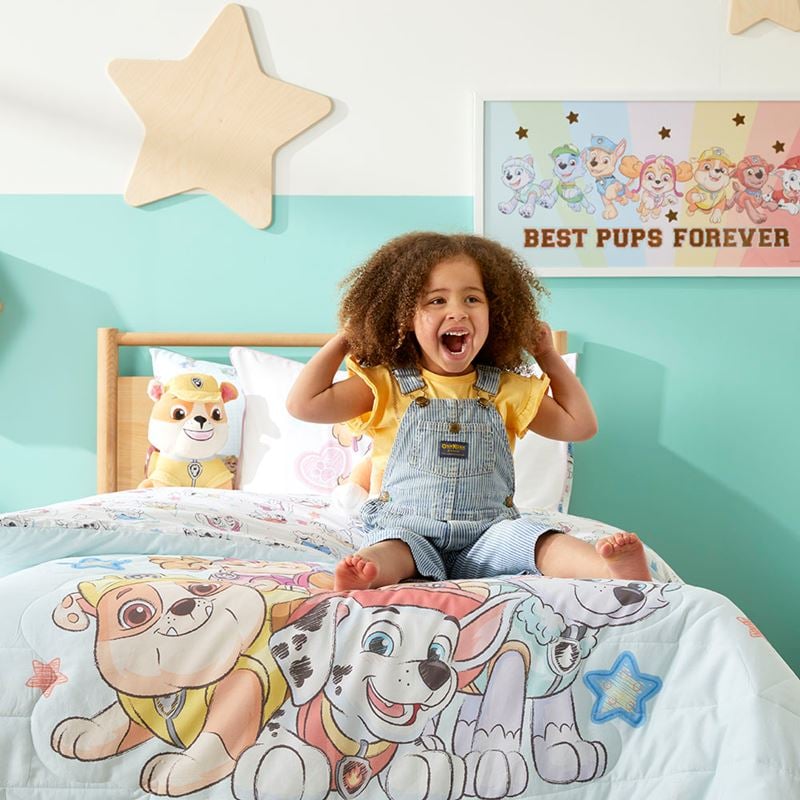 Paw Patrol Pals Ice Blue Quilted Cot Quilt Cover Set