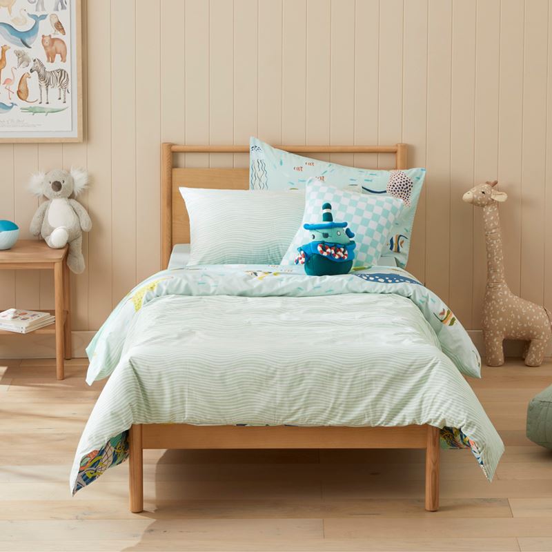 What Lives In The Ocean Sea Green Quilt Cover Set