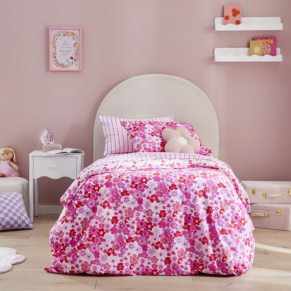 Adairs Kids - Make It Bloom Pink Quilt Cover Set | Adairs