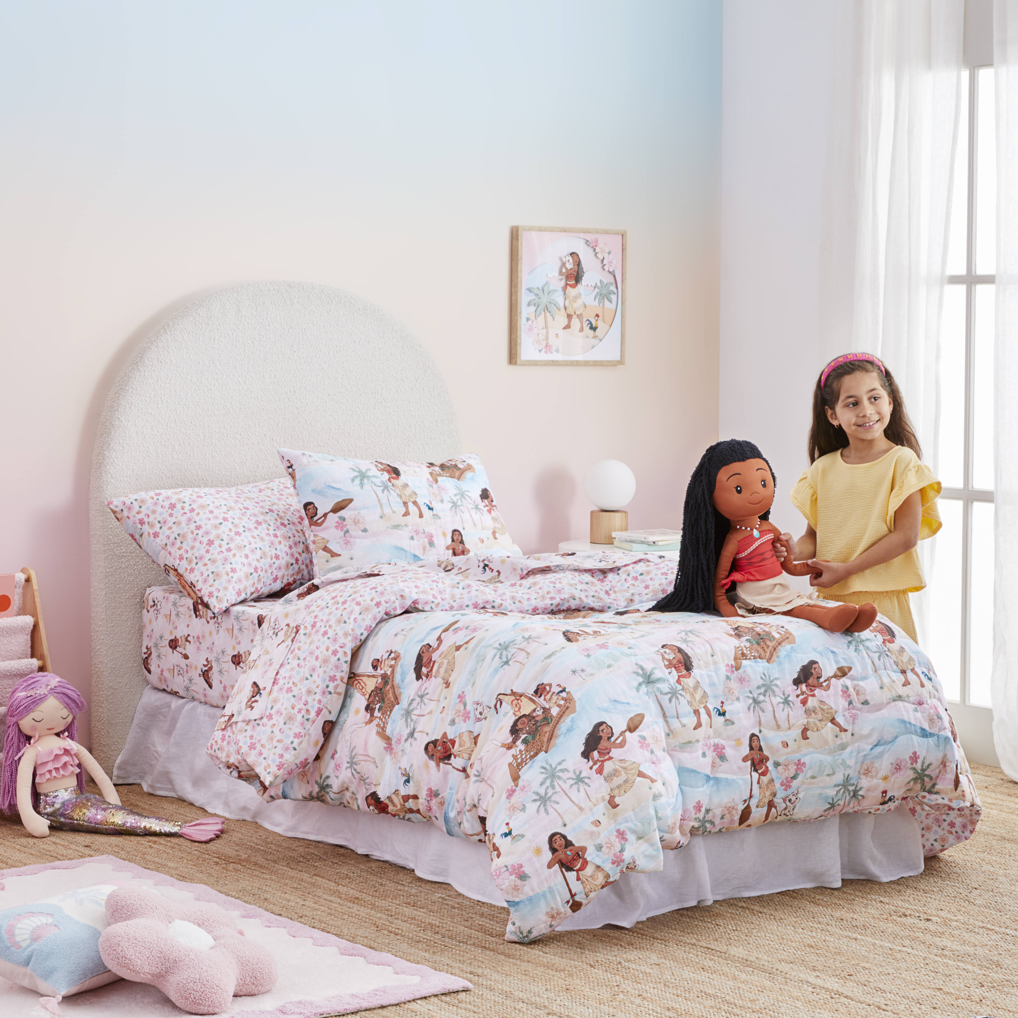 Adairs Kids Disney Moana Loves The Sea Sunset Quilted Quilt Cover Set Adairs