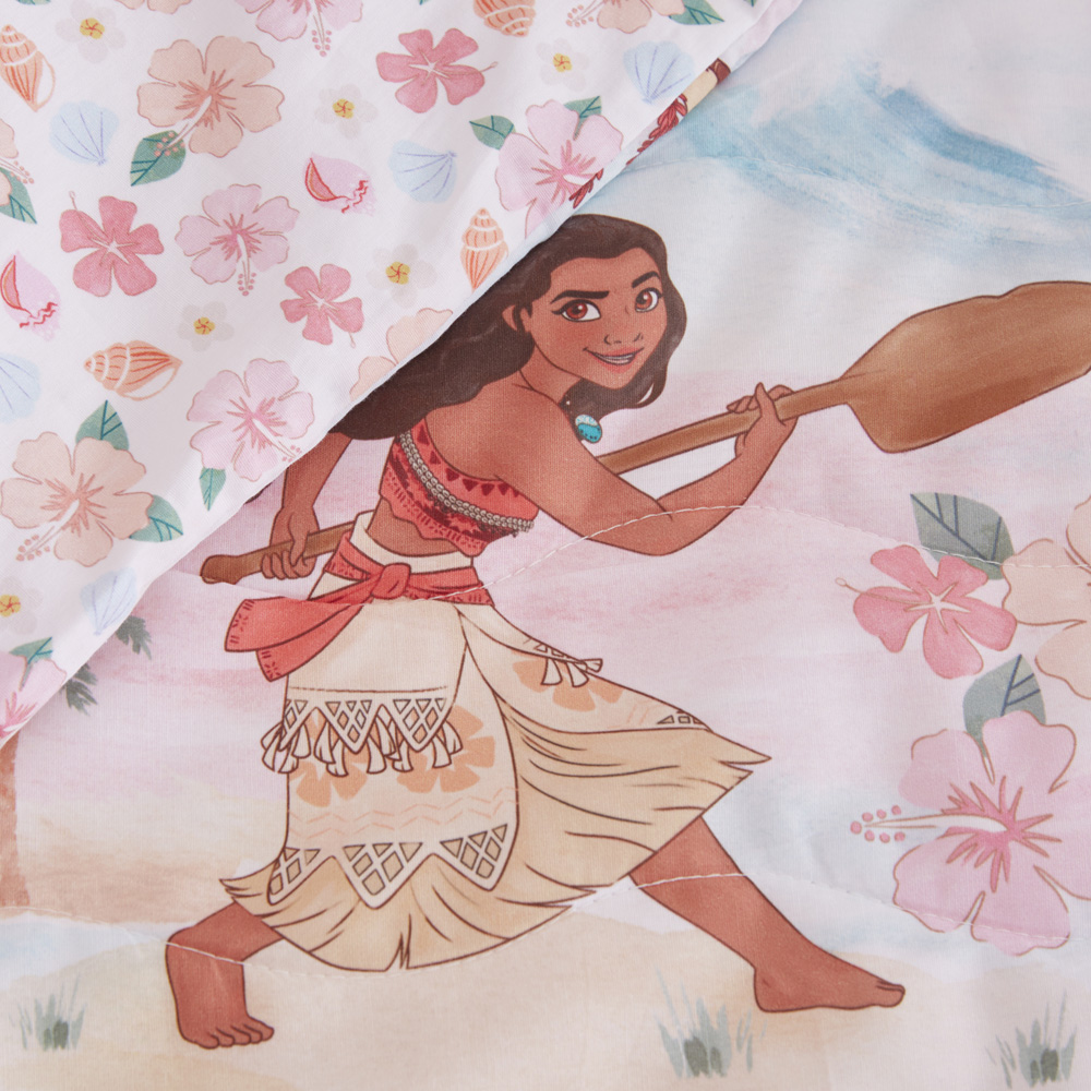 Adairs Kids Disney Moana Loves The Sea Sunset Quilted Cot Quilt Cover Set Adairs