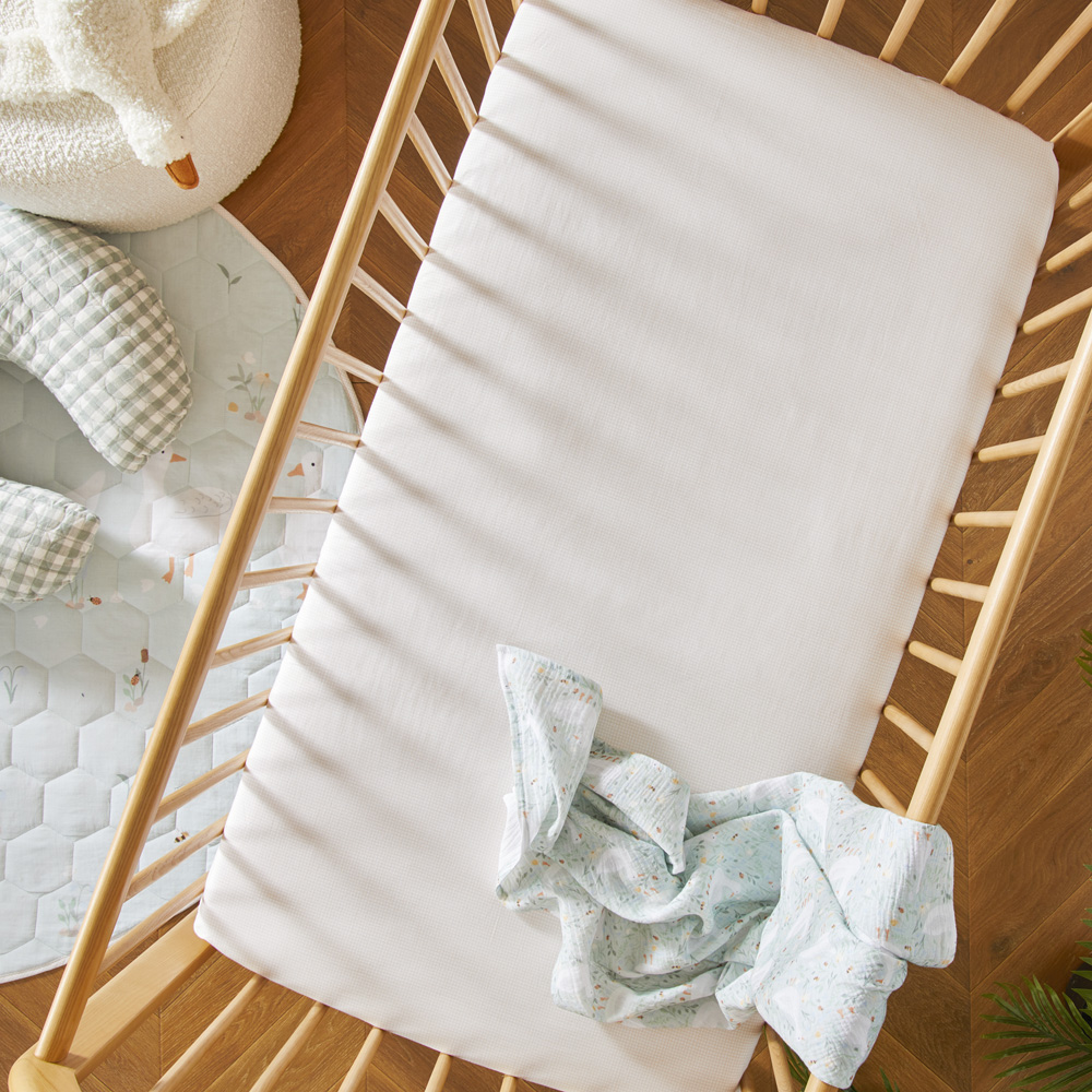 Adairs Baby Noah Natural Check Fitted Sheet Set Pack of 2 Adairs