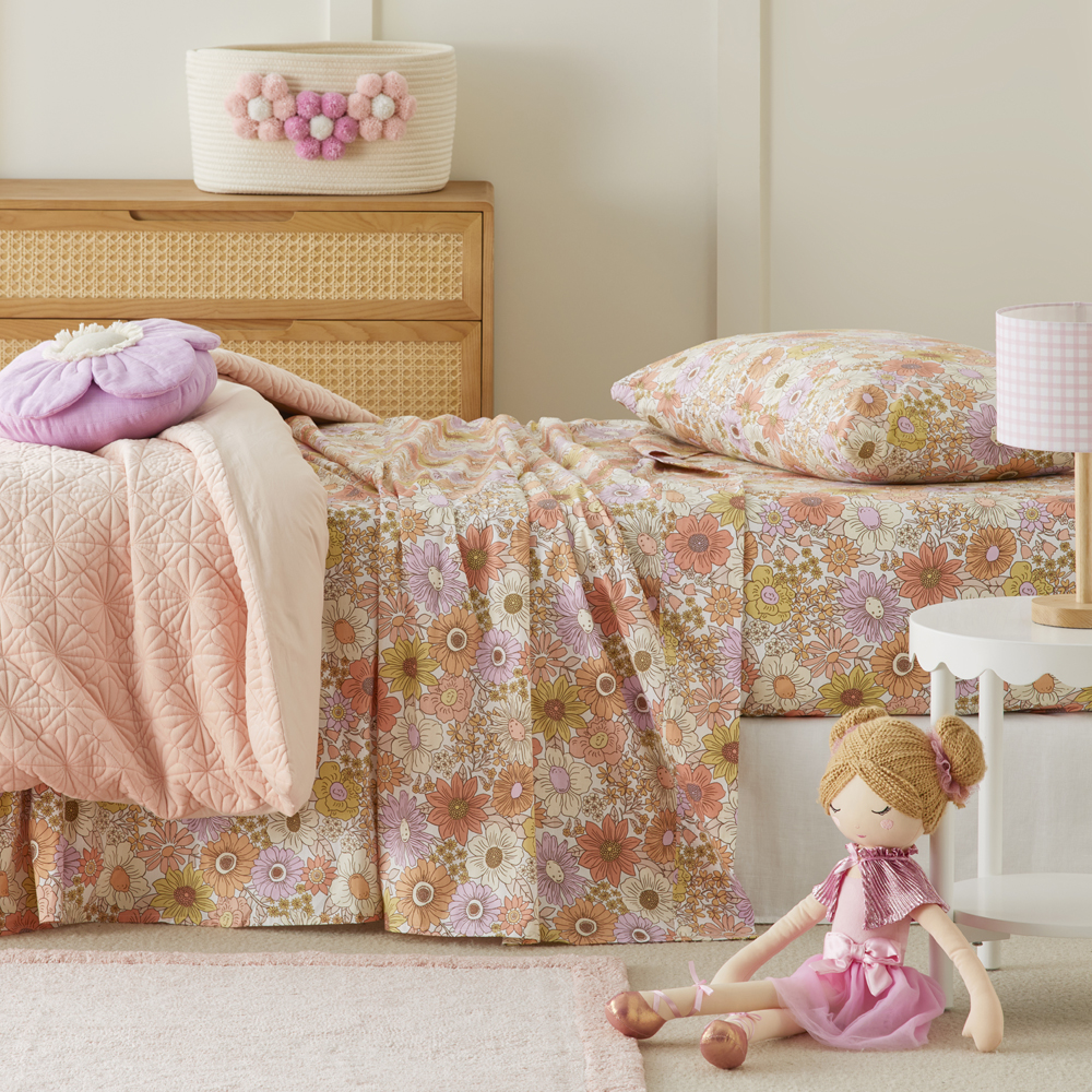 Adairs Kids Farrah Sunset Floral Sheet Set Kids Bedroom Adairs