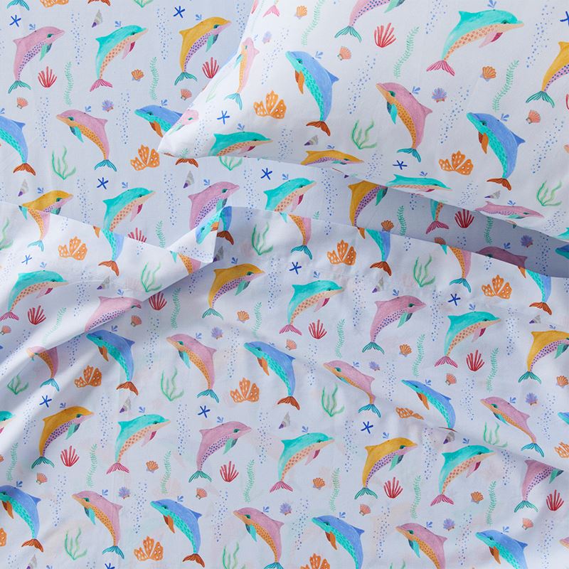 Karina Jambrak Dolphin Dance Pastel Azure Sheet Set