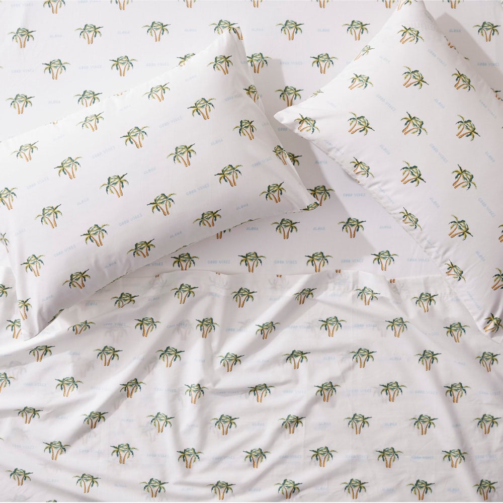 Adairs Kids Aloha Summer Vibes Natural Sheet Set Adairs