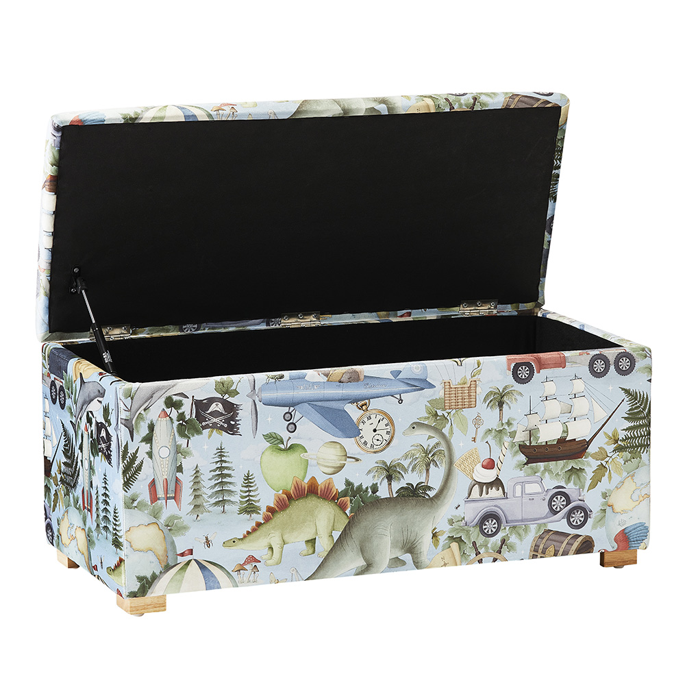 Adairs Kids Fleur Harris Blue Adventureland Blanket Box Adairs