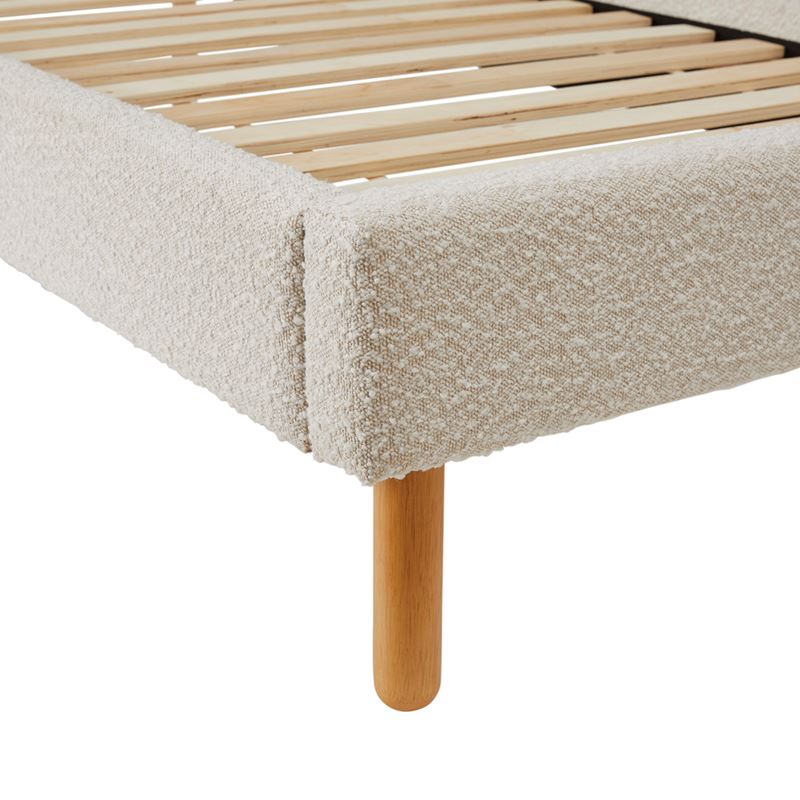 Boucle White Bed