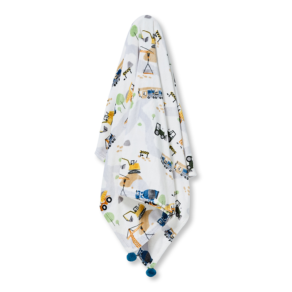 Adairs Kids Novelty Ultra Soft Construction Zone Blanket Adairs