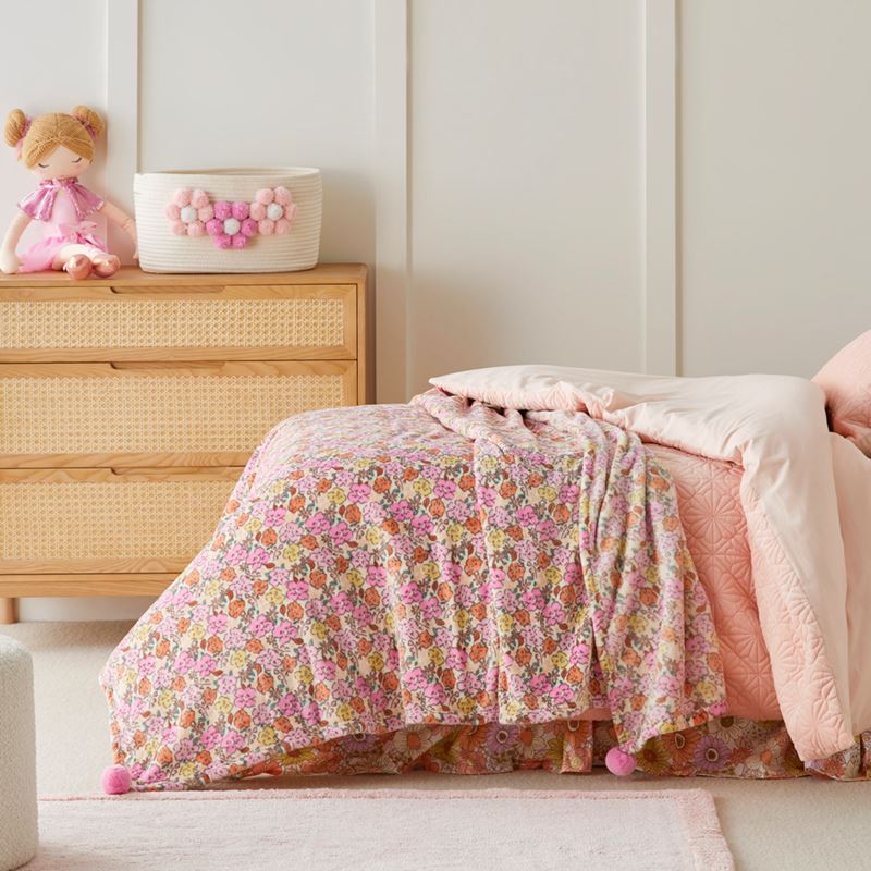 Adairs Kids - Novelty Ultra Soft Nola Floral Blanket, Kids