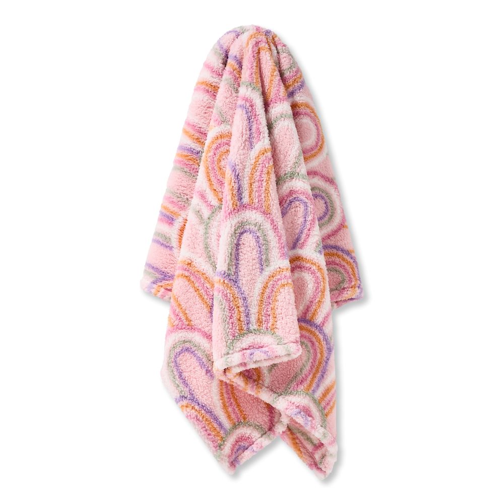Adairs Kids Sammy Rosie Rainbow Sherpa Blanket Adairs