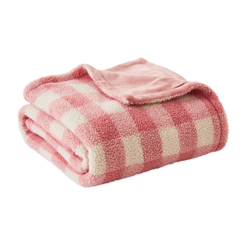 Clea Pink Checkerboard Blanket