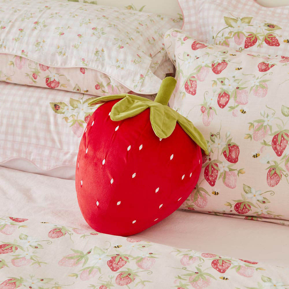 Strawberry shop shaped pillow