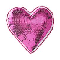 Trimmed Pink Glitzy Heart Cushion