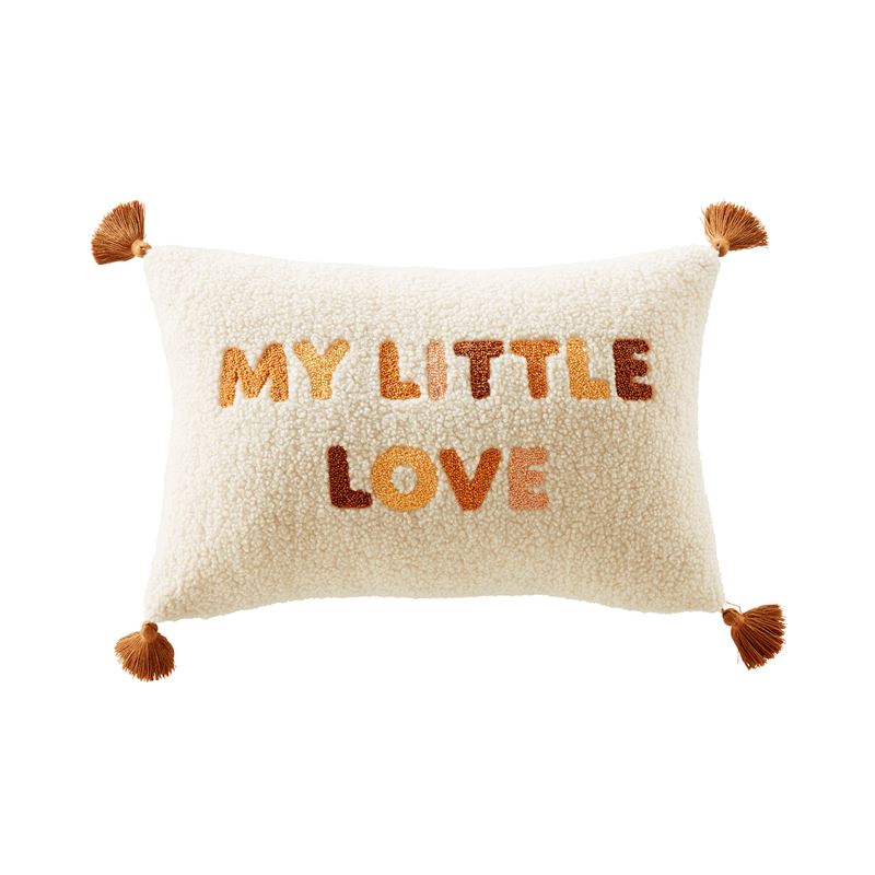 Adairs Kids - My Little Love Natural Boucle Text Cushion | Adairs