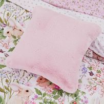 Frankie Powder Pink Faux Fur Cushion