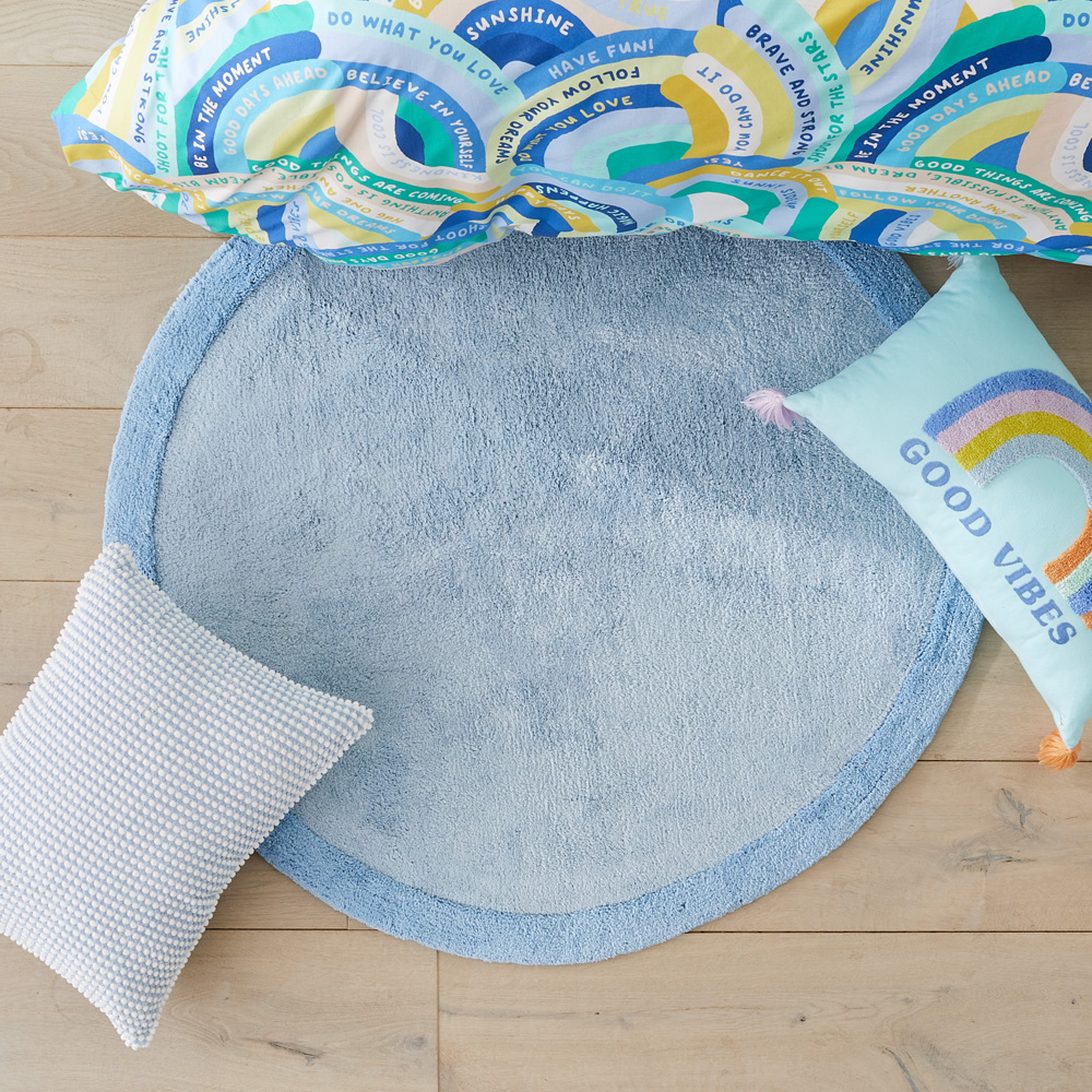 Adairs Kids - Reece Pale Blue Round Rug | Adairs