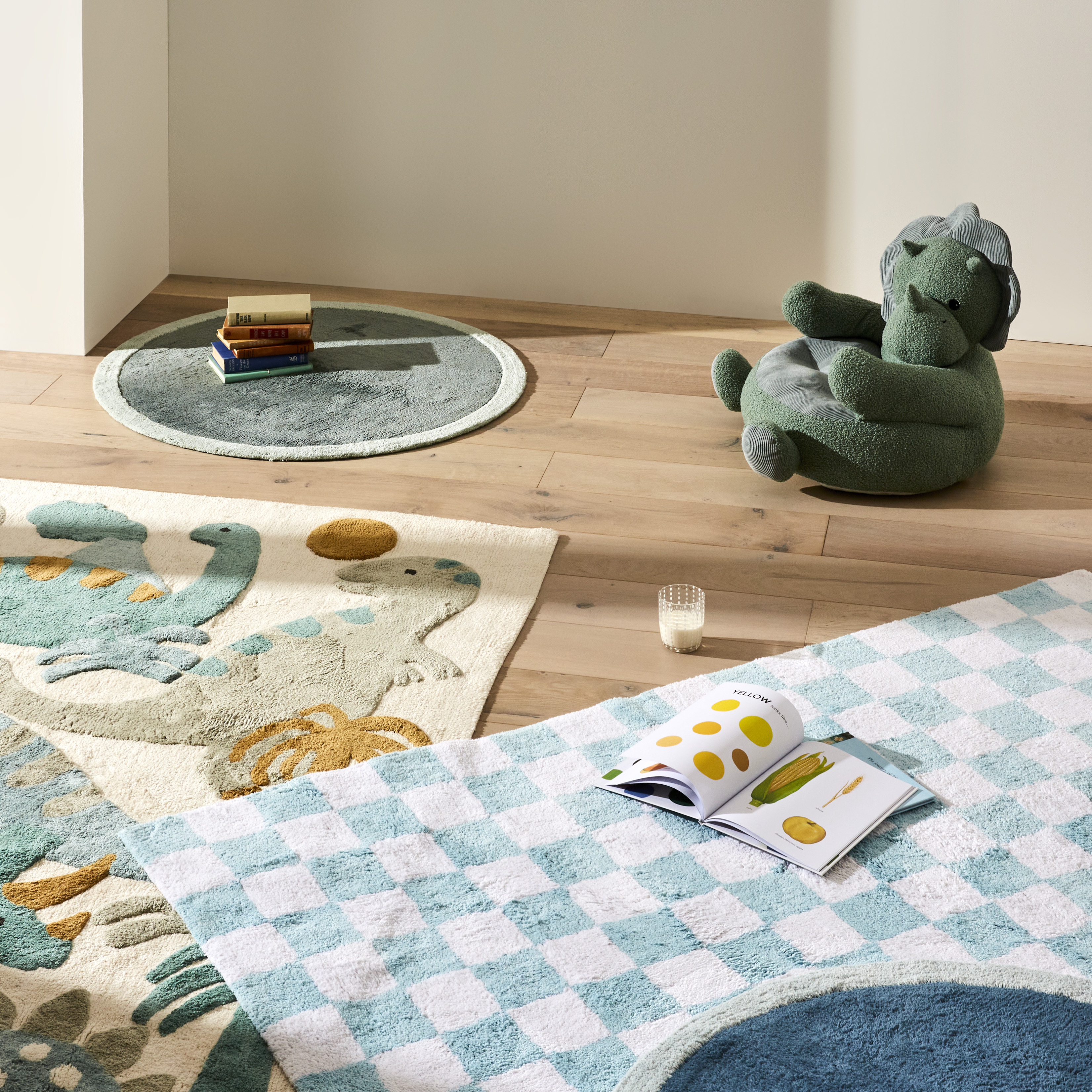 Adairs Kids - Decorative Blue Check Rug | Adairs