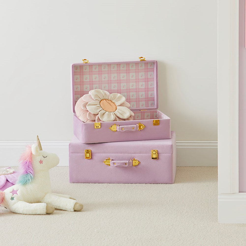 Adairs Kids Keepsake Pink Floral Suitcases Set of 2 Adairs