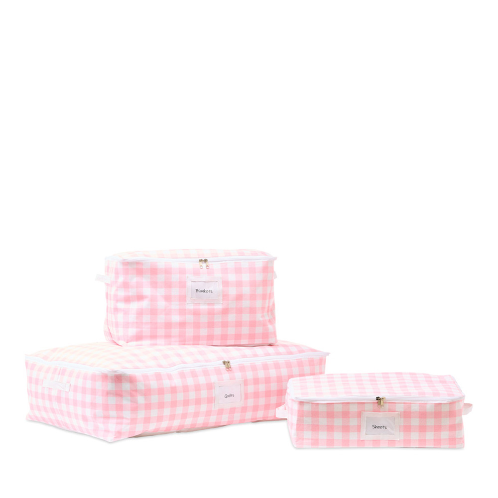 Adairs Kids Pink Gingham Storage Bag Adairs