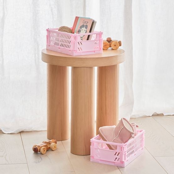 Foldable Pink Medium Storage Boxes Pack of 2