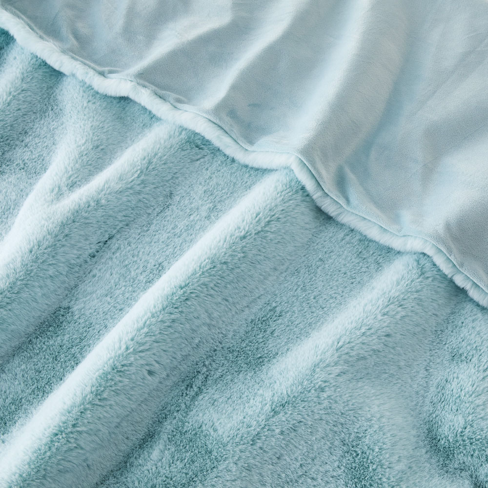 Adairs Kids - Faux Aqua Sky Rabbit Fur Throw | Adairs
