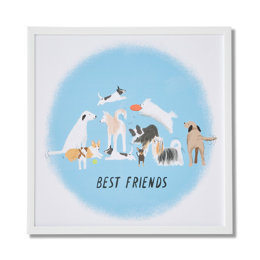 Tenture Murale Tissée 'Puppy Loves' - Art Mural Jacquard - 24x25 Pouces