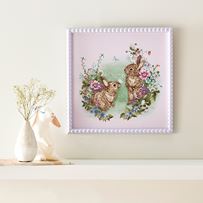 Heirloom Floral Bunnies Wall Art