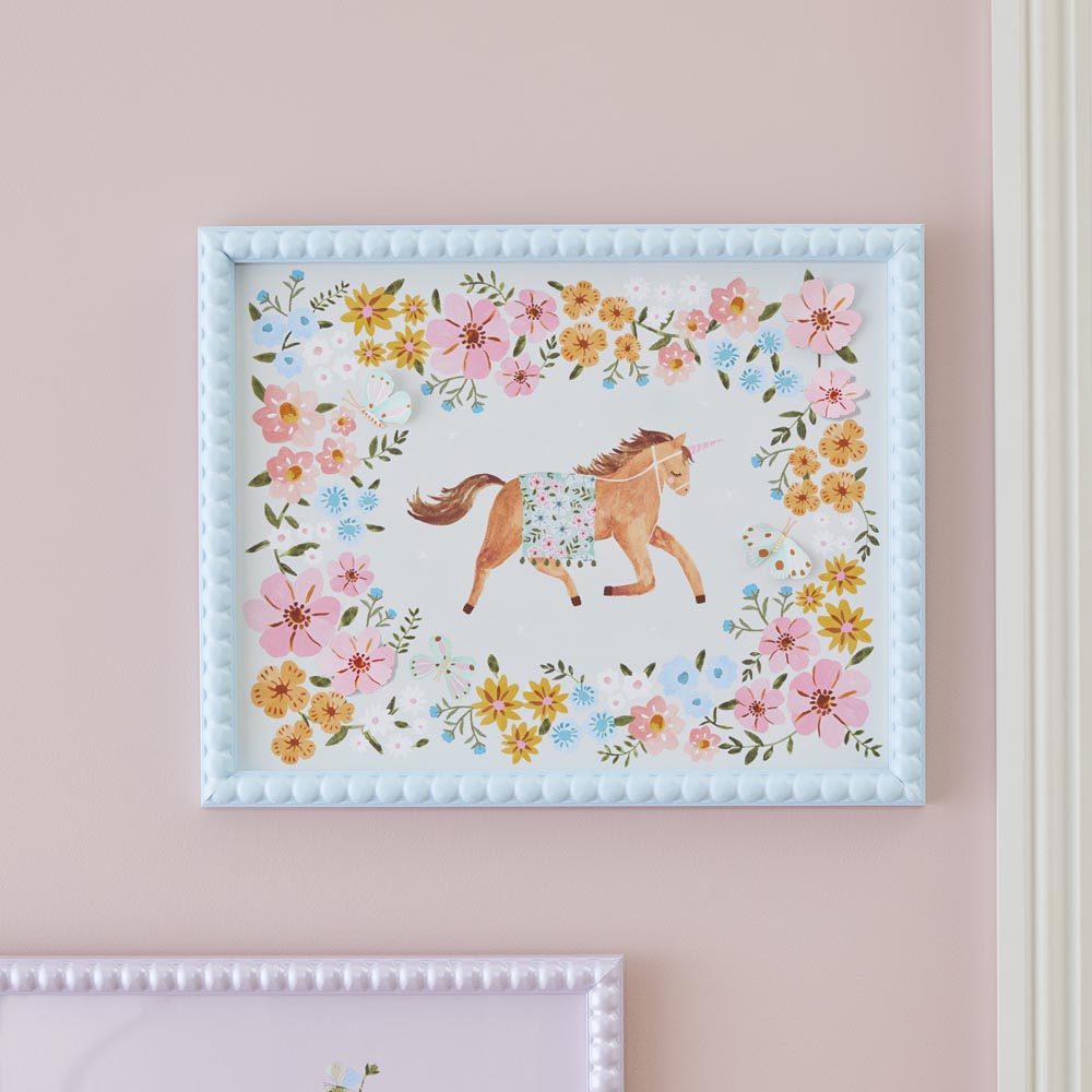 Adairs Kids Heirloom Floral Unicorn Wall Art Adairs
