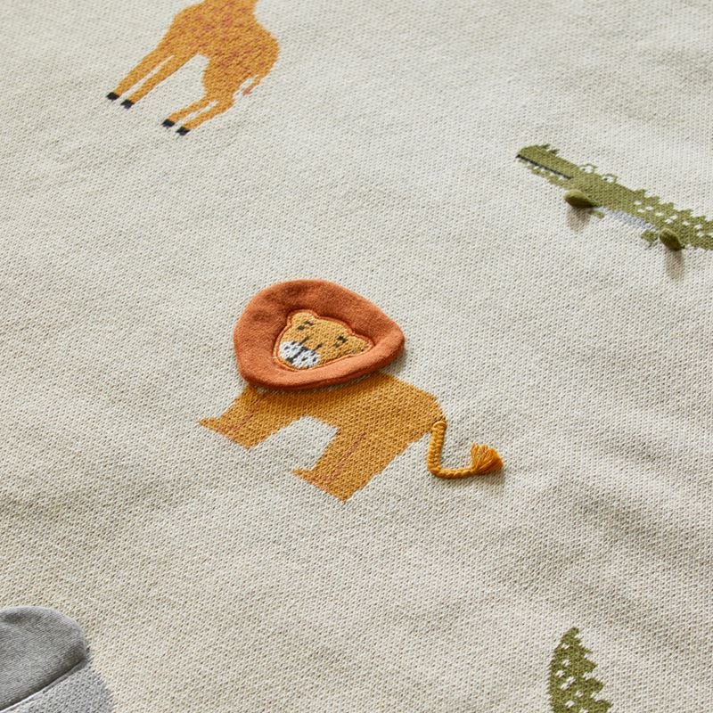Interactive Jungle Animals Knitted Play Mat