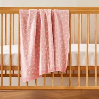 Novelty Cotton Pink Daisy Baby Blanket