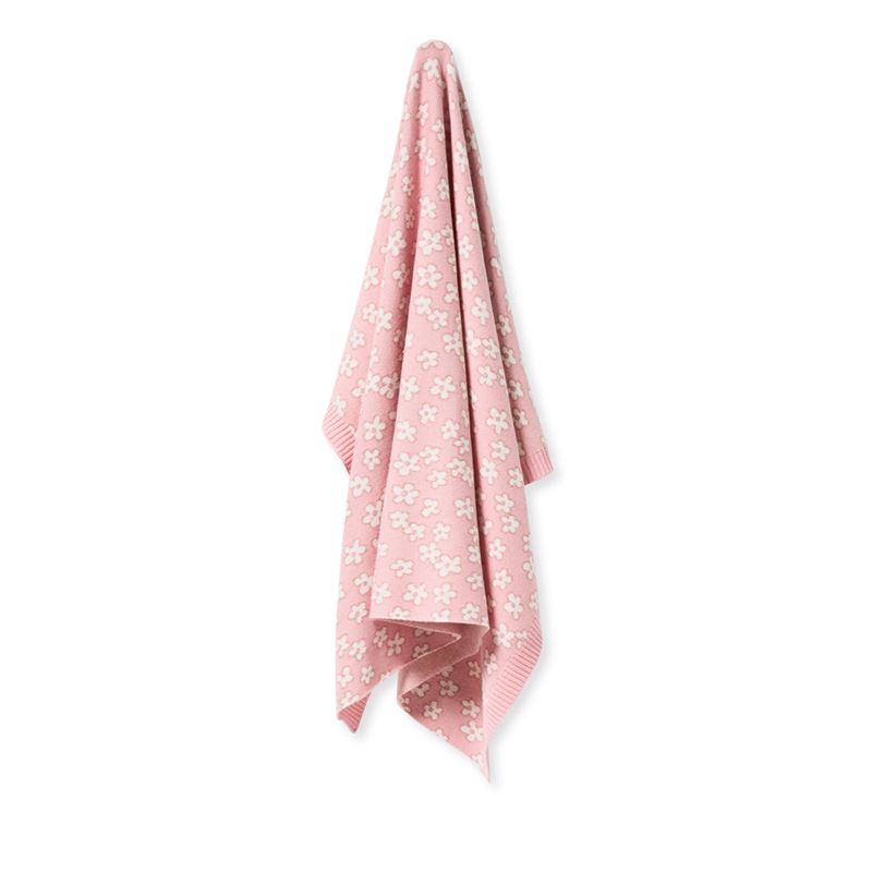 Novelty Cotton Pink Daisy Baby Blanket