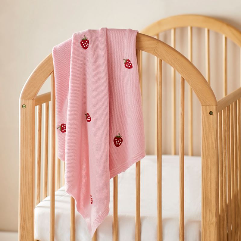 Novelty Cotton Strawberry Patch Baby Blanket