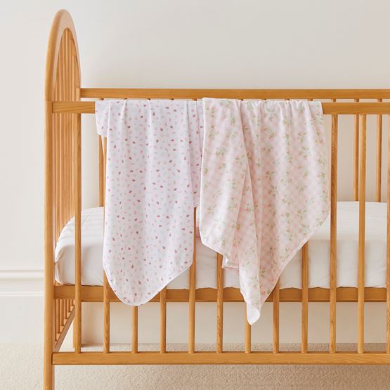 Heirloom Berry Sweet Soft Pink Baby Swaddles 2pk